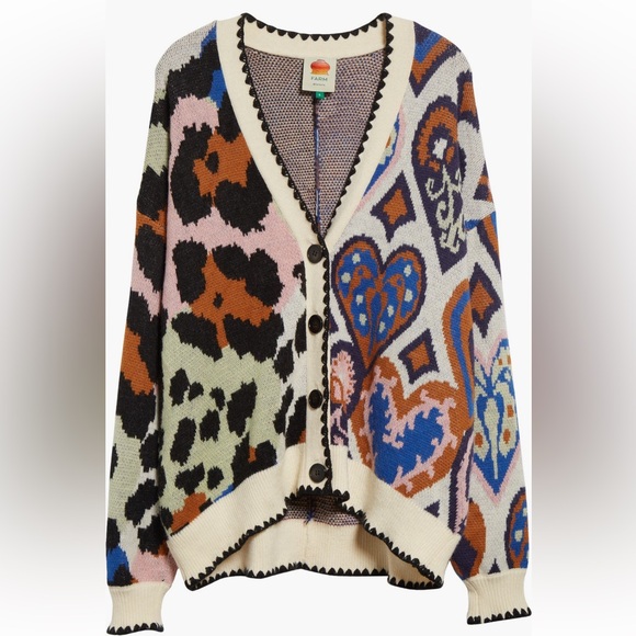 NEW FARM Rio Mixed Hearts Ikat Cardigan - Picture 5 of 8